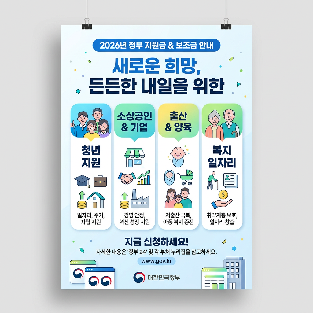 💰 2026년 정부 지원금 총정리｜놓치면 아쉬운 지원 혜택 신청 방법